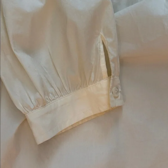 Trina Turk white Tie-Neck Puff Sleeve Blouse - Picture 4 of 4